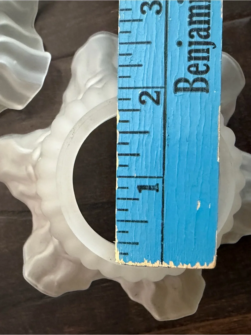 Vintage Frosted Glass Ruffled Lamp Shade - Home Accents